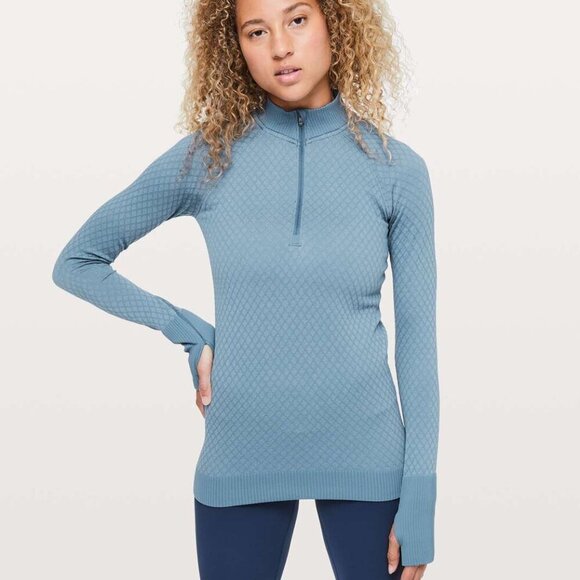 Lululemon Rest Less 1/2 Zip- Thick Long Sleeve Running Top-Size 10 - Picture 1 of 12